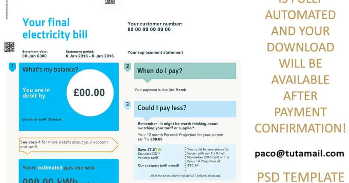 British Gas Bill Template EditableTemplates