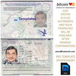 uk passport new version template, editable in  photoshop. psd fake template, pay by bitcoin, paypal or card