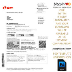 eon german bill template,editable in photoshop.psd fake template,pay by bitcoin,paypal or card