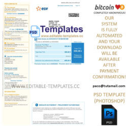 france edf electrical gas water bill template,editable in photoshop.psd fake template,pay by bitcoin,paypal or card