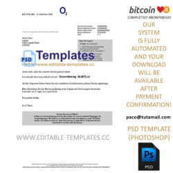o2 german bill template,editable in photoshop.psd fake template,pay by bitcoin,paypal or card