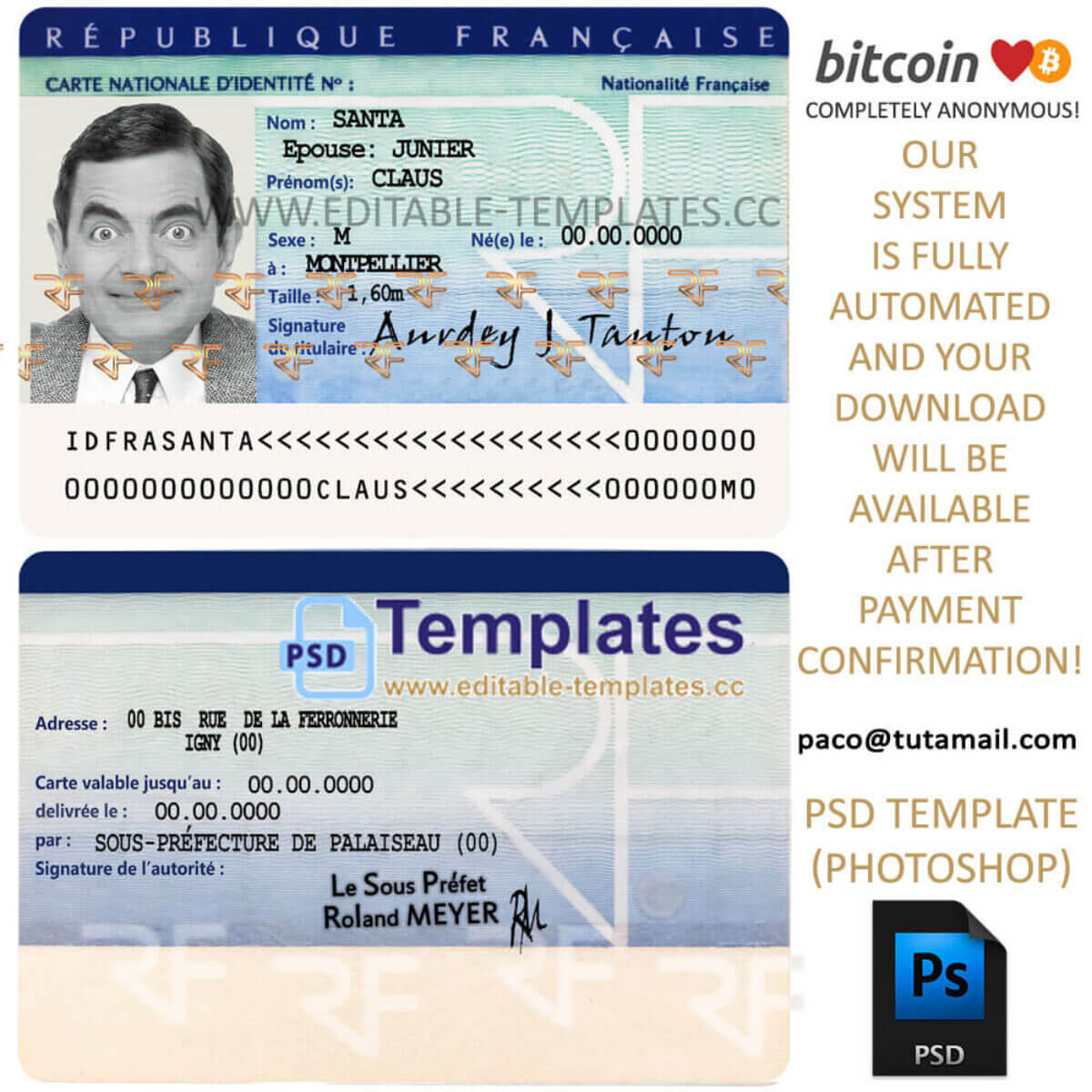 France Id Card Sample