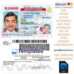 illinois driver license template, editable in  photoshop. psd fake template, pay by bitcoin, paypal or card