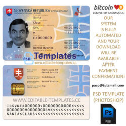 slovak driver licence template, editable in photoshop. psd fake template, pay by bitcoin, paypal or card