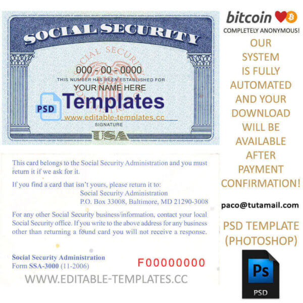 ssn usa driving licence dl id passport template psd photoshop bitcoin editable id bill pay with paypal skrill 1000x1000 1 sus ssn template, editable in photoshop. psd fake template, pay by bitcoin, paypal or card