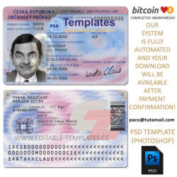 czech id template,editable in photoshop.psd fake template,pay by bitcoin,paypal or card