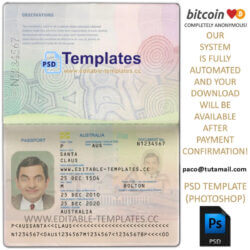 australia passport template,editable in photoshop.psd fake template,pay by bitcoin,paypal or card