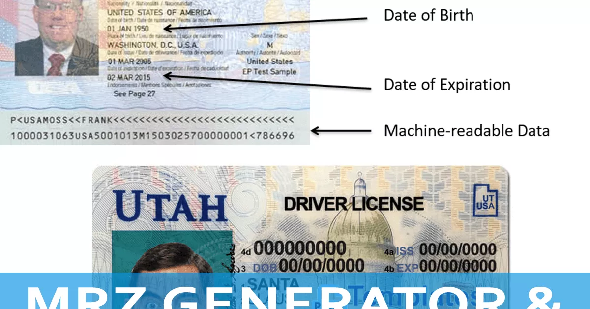 MRZ and Driver's license Generator/Calculator