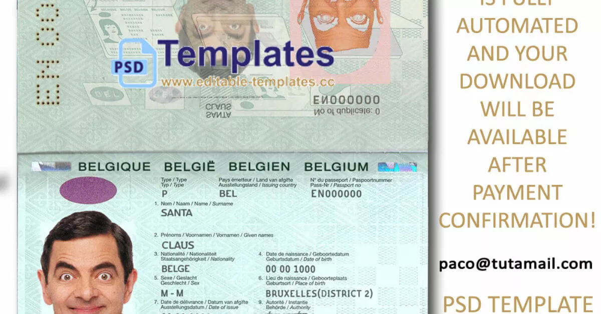 Belgium Passport Template Editable Templates   Belgium Belgique Belgie Belgien Blank Sample Passport Template Editable 1200x628 Cropped.webp