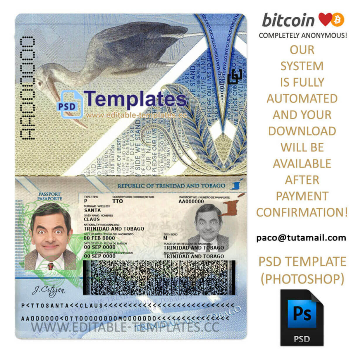 Trinidad And Tobago Passport Template Editable Templates trinidad-and-tobago-passport-template-editable-templates