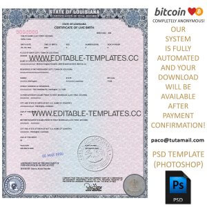 louisiana-la-certificate-of-live-birth-template-birth-certificate-us-fake-template-editable-psd-photoshop-bitcoin-crypto-download-card-skrill